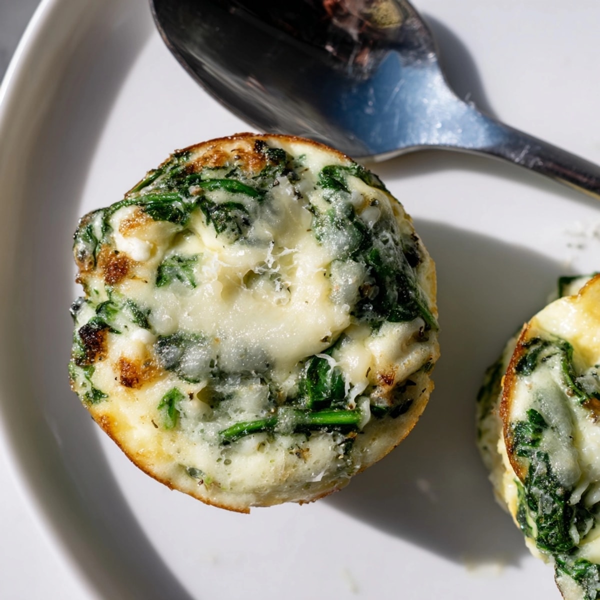 Golden Garlic Butter Spinach Egg Cups fresh from the oven, ready to eat.