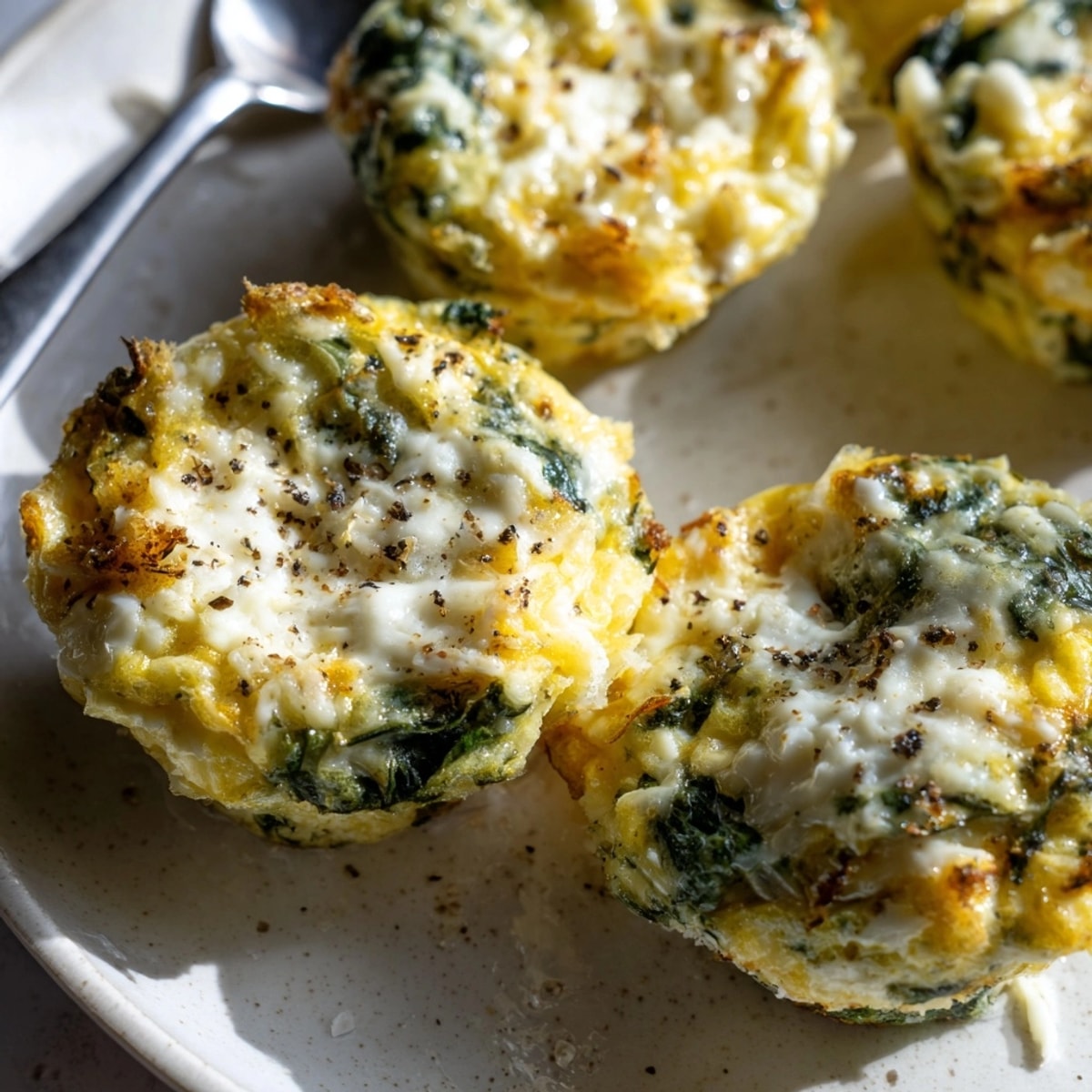 Easy homemade Garlic Butter Spinach Egg Cups, a cheesy, savory vegetarian breakfast bite.