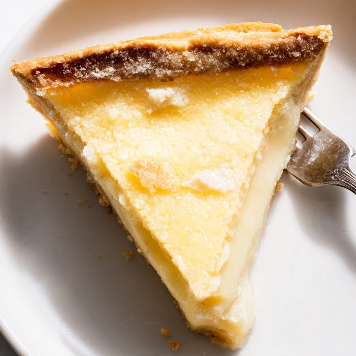 Creamy water pie topped with buttery crust, a nostalgic Great Depression dessert.  