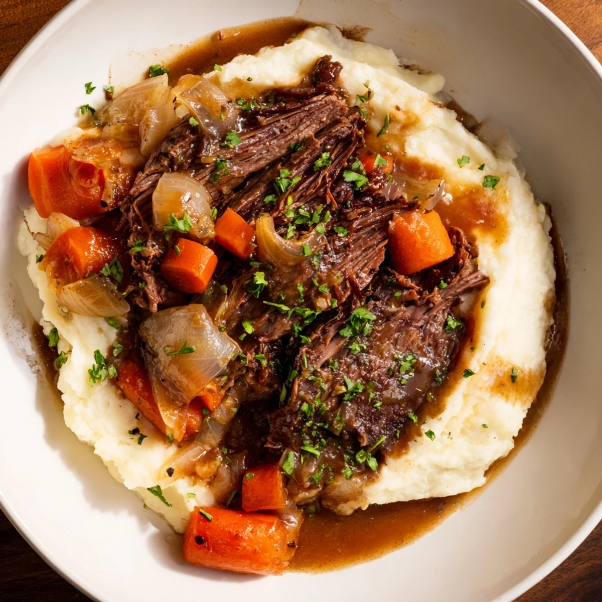 Savor the aroma of a slow-cooked Slow Cooker Pot Roast, a classic comfort food meal.
