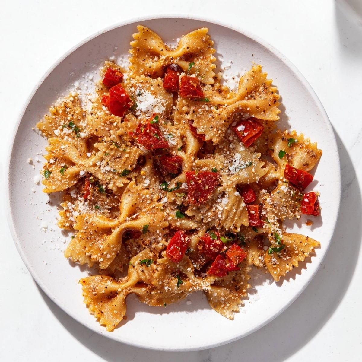 Golden, crispy Lightened Christmas Pasta Chips, a festive and flavorful snack perfect for sharing.