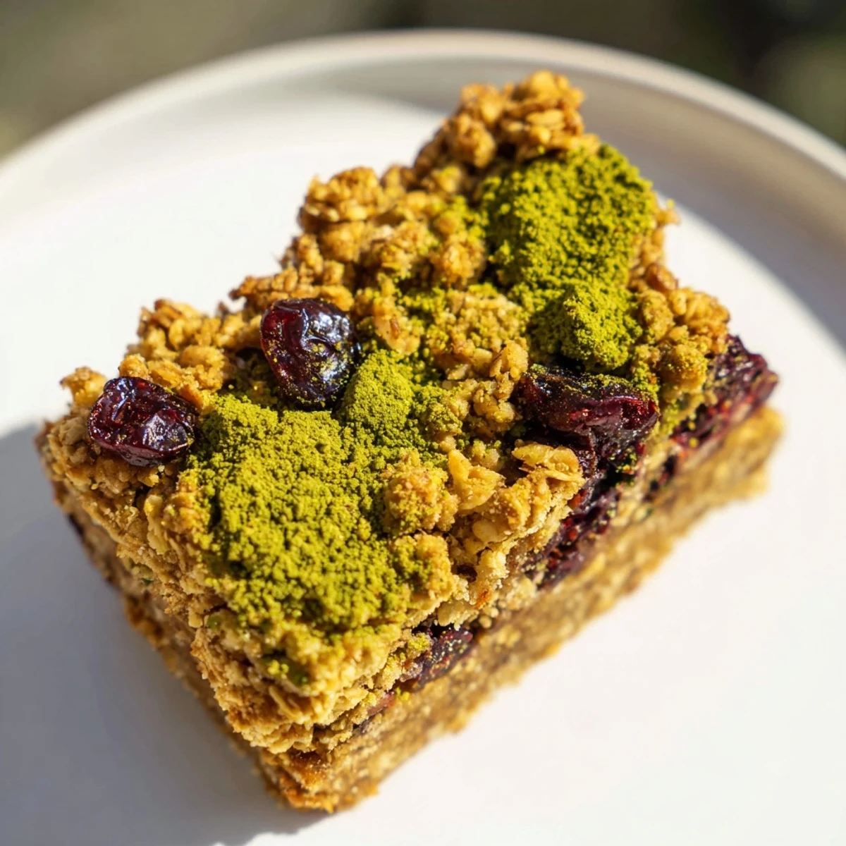 Matcha Cranberry Oat Bars