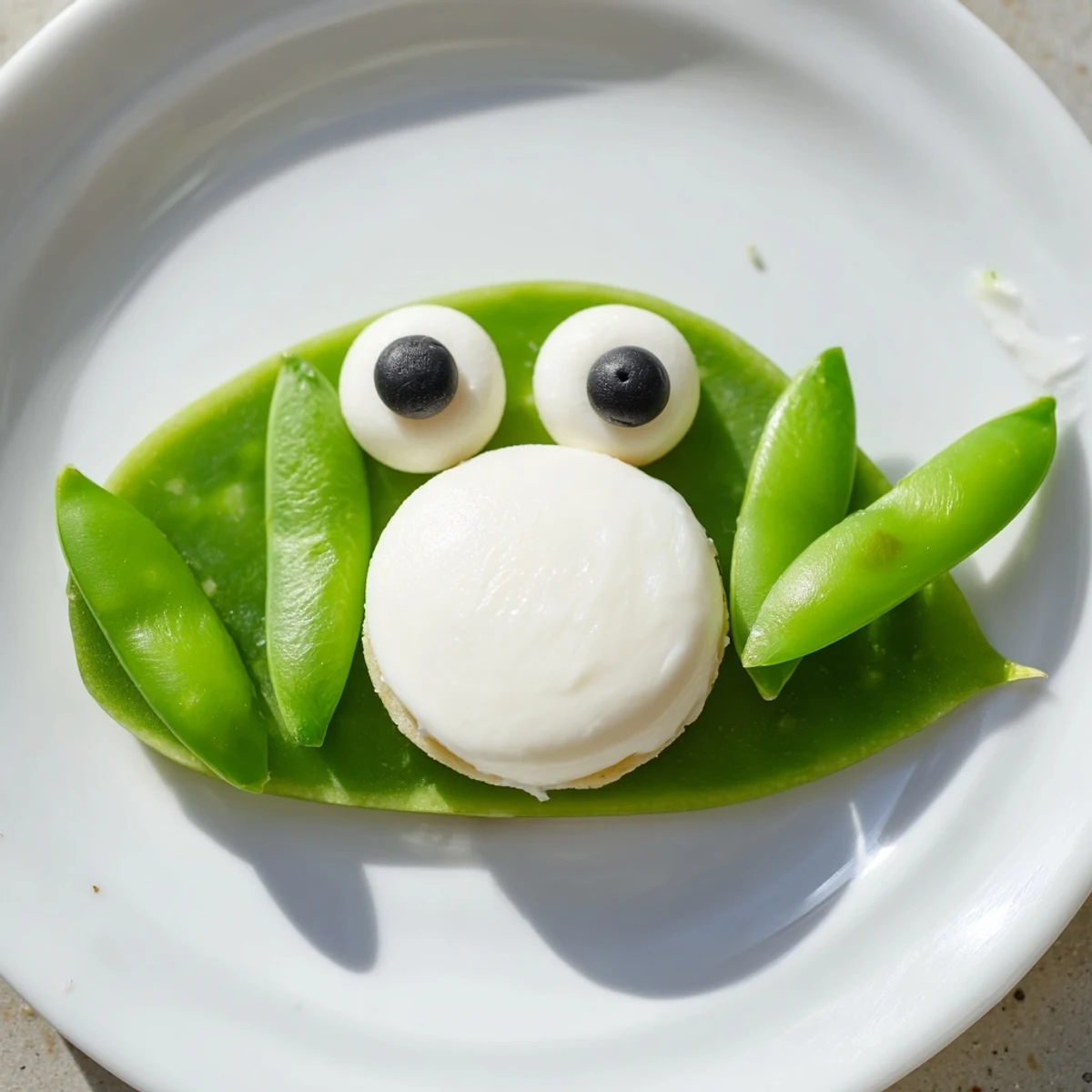 Frog Pond Snack Tray: a whimsical arrangement of frog-shaped snacks with mozzarella and cucumber lily pads.