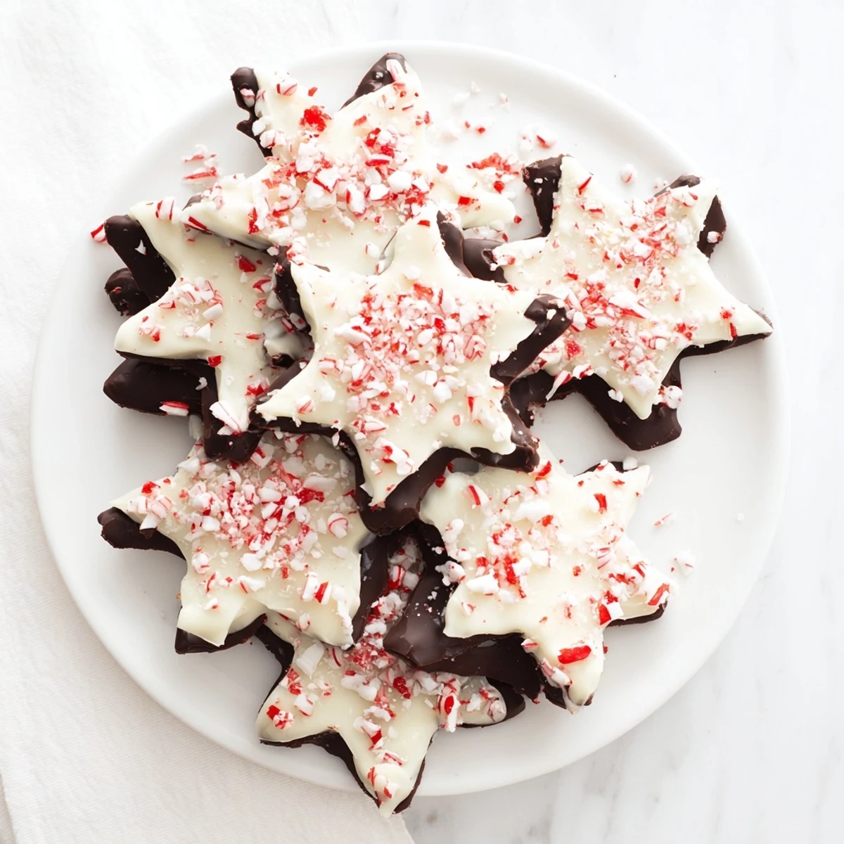 Peppermint Bark Snowflakes