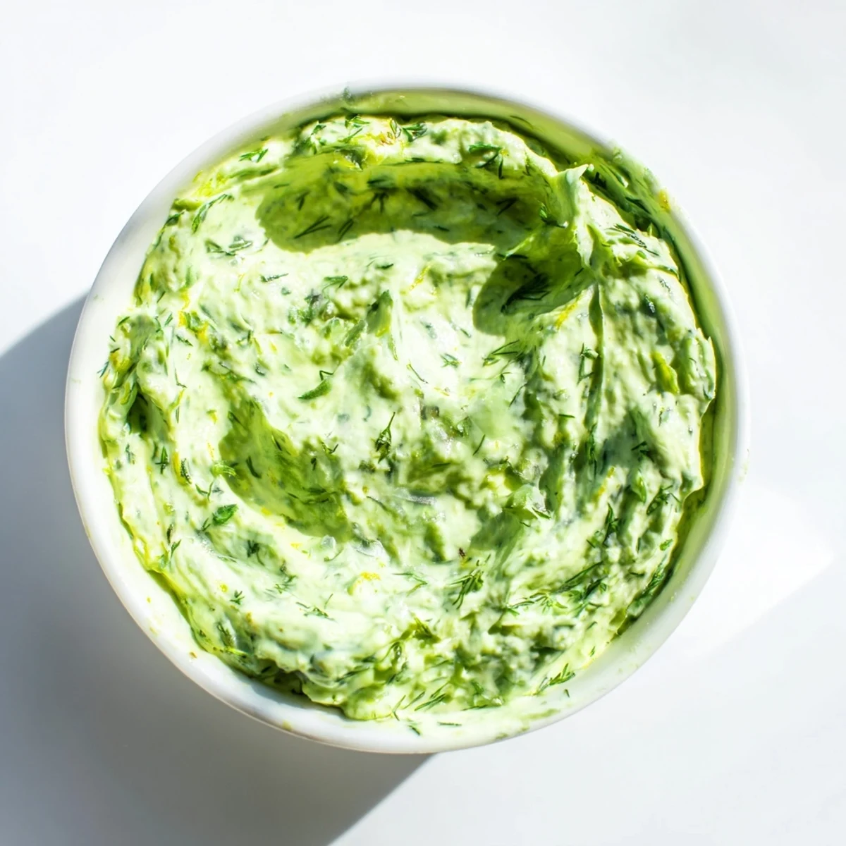 Bright green Green Goddess Dip, a creamy herb dip, ready to be served with crisp vegetables.