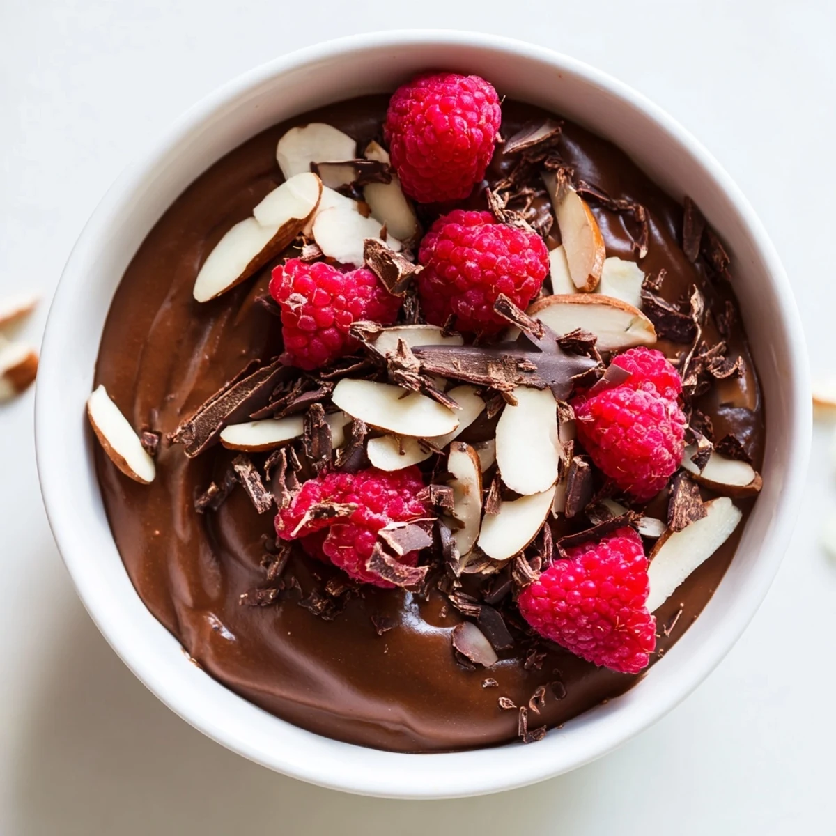 Silky-smooth Chocolate Avocado Mousse, topped with fresh berries, a decadent vegan dessert.