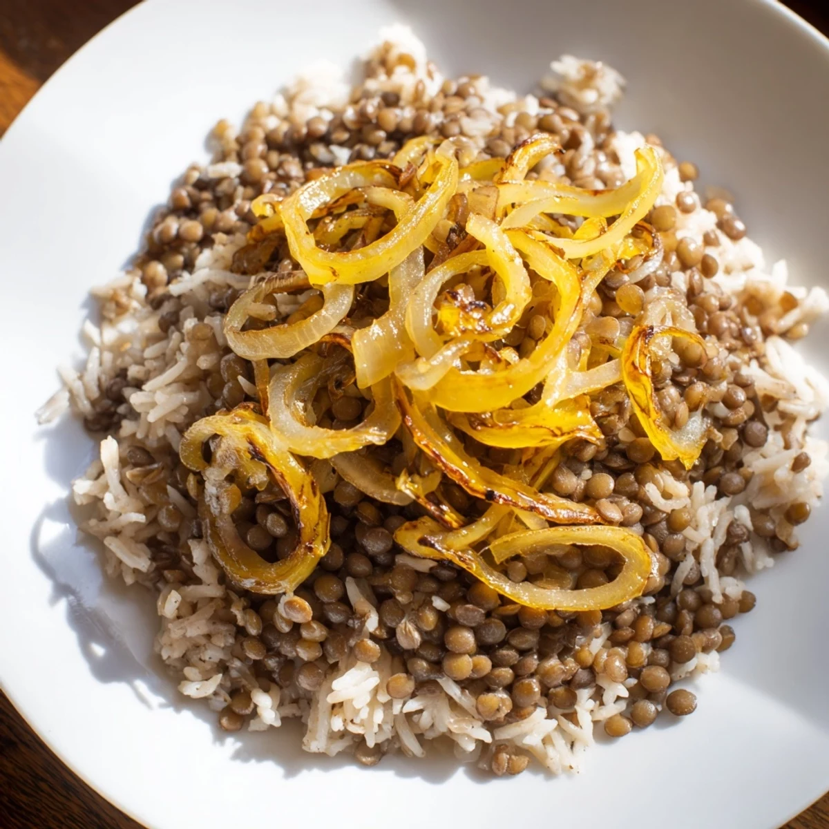 Lebanese Mjadra Lentils Rice