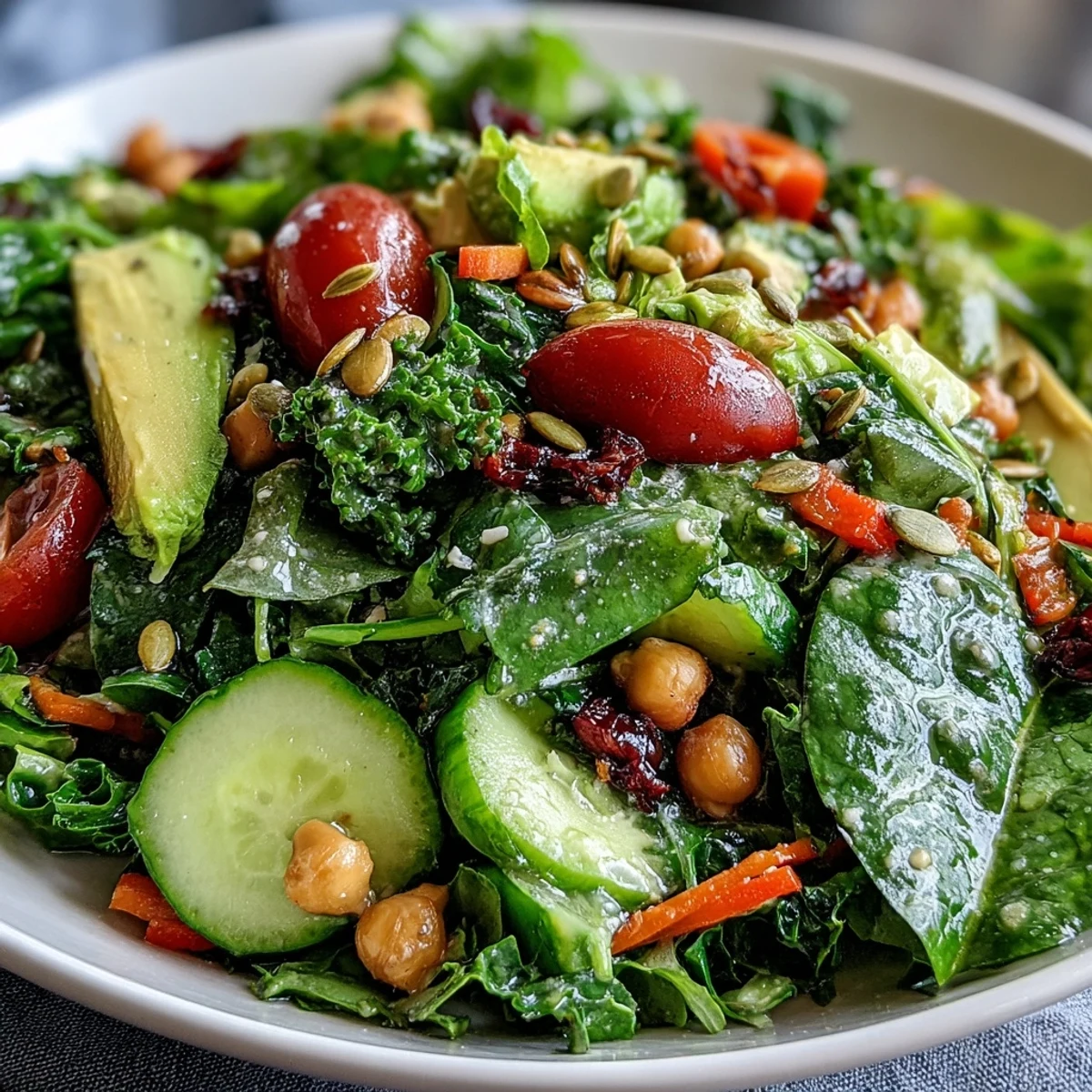Vibrant Mixed Greens Power Bowl topped with chickpeas, avocado, and toasted nuts, drizzled with lemony dressing for a wholesome vegan meal.