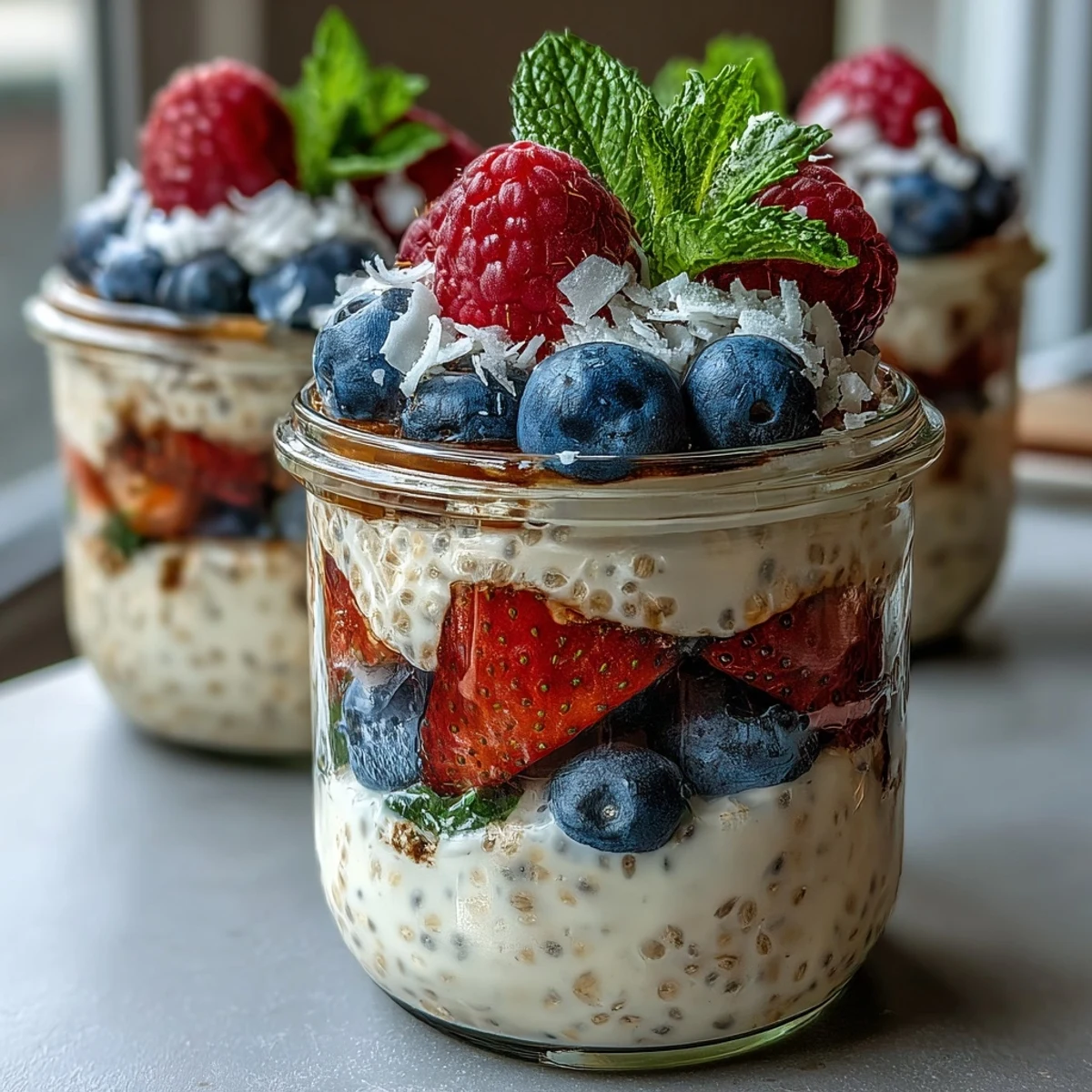 Make-ahead chia pudding with mixed berries, ideal for nutritious vegan and gluten-free snacking.