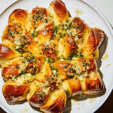 Fluffy, golden brown Star Shaped Garlic Bread, perfect for pulling apart and sharing at your table.