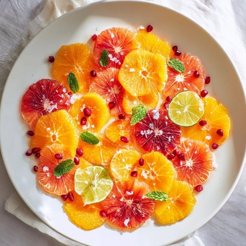 Vibrant Fruit Board with citrus slice garland, perfect for a refreshing appetizer or dessert.