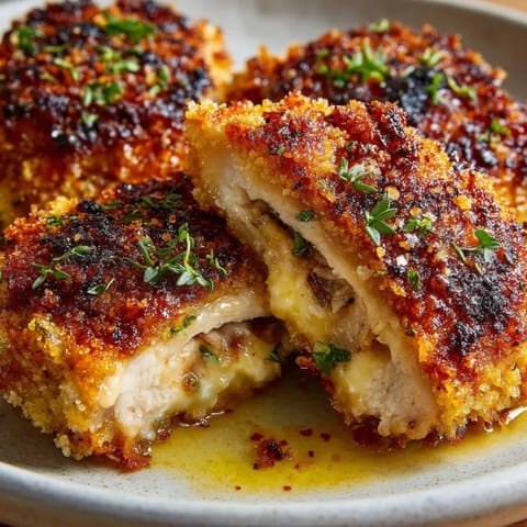 Juicy Crispy Oven &ldquo;Fried&rdquo; Chicken, flavored with smoked paprika and herbs.
