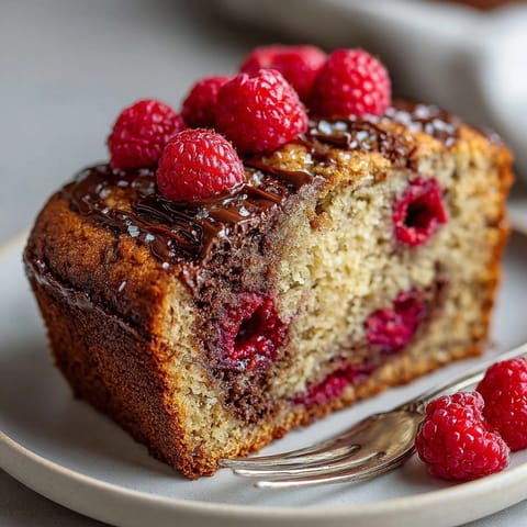 Delicious, freshly baked Raspberry Chocolate Swirl Banana Bread, served with creamy butter.