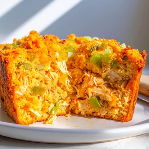 Buffalo Chicken Muffin Loaf