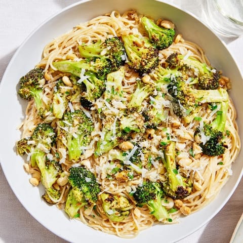 Roasted Garlic Lemon Broccoli Pasta