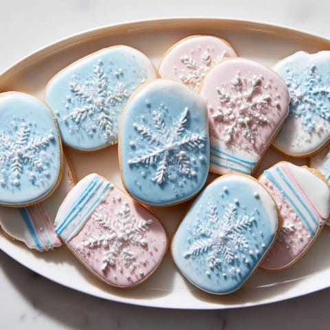 Close-up photo shows a colorful array of Warm & Toasty Mitten Cookies, delightful holiday treats.
