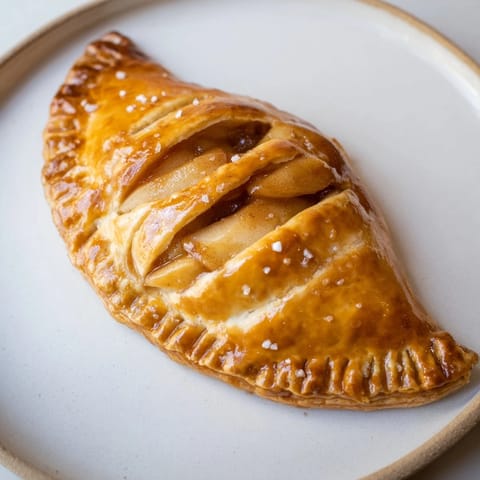 Warm, homemade mitten hand pies glistening with an egg wash, ready to serve with vanilla ice cream.