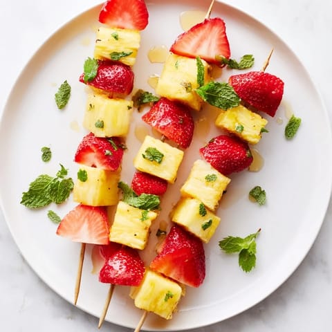 Fruit Skewers Pineapple Strawberries