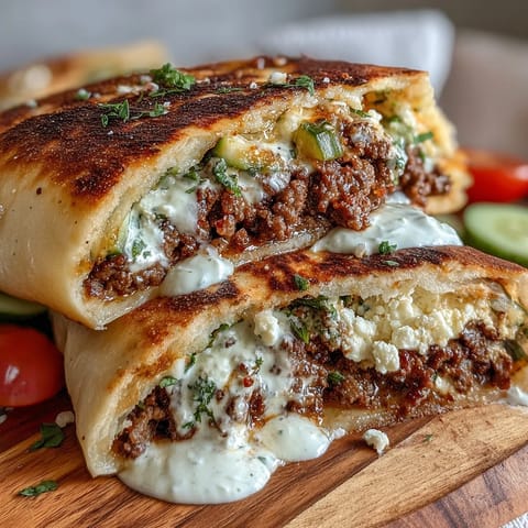 Mediterranean Ground Beef Pita