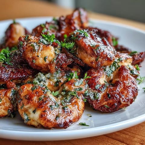 Tender chicken bites tossed in zesty cowboy butter with lemon, Dijon, and fresh herbs.  