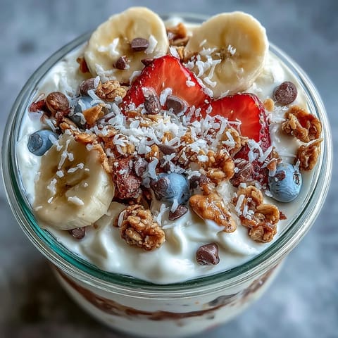 Fluffy Yogurt Banana Split