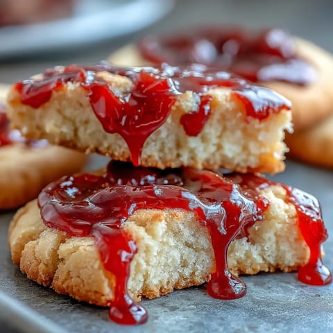 Soft and buttery sugar cookies with dramatic red icing blood dripping from vampire bite holes.  