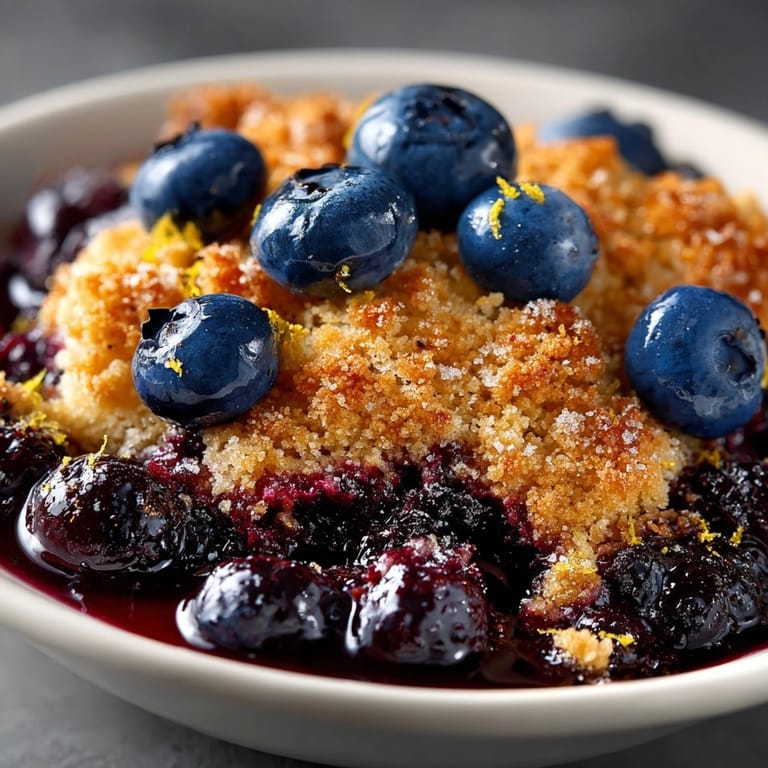 Homemade Spring Lemon Blueberry Cobbler: bursting blueberries and tender lemon zest, a bright dessert.