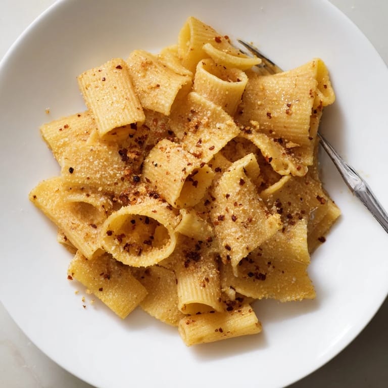 Deliciously baked pasta chips coated in spices, ideal for a fun appetizer.