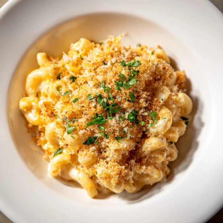 Rich, cheesy Truffle Macaroni & Cheese – perfectly baked and offering a luxurious comfort food experience.