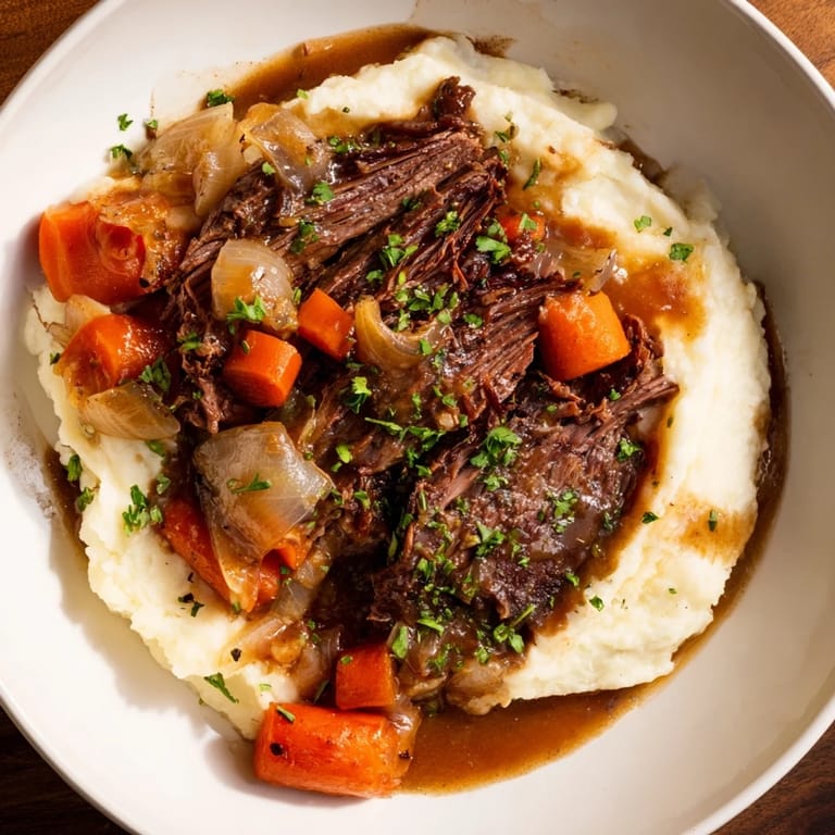 Savor the aroma of a slow-cooked Slow Cooker Pot Roast, a classic comfort food meal.