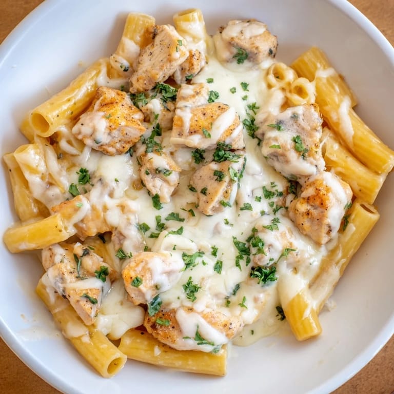 Freshly baked Cajun Chicken Pasta Bake, ready to serve, a comforting American casserole with a cheesy top.