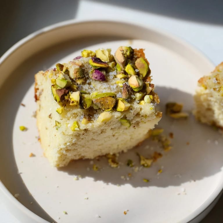 Enjoy some buttery Salted Pistachio Slice & Bake Shortbread, a delightful dessert with beautiful color and texture.