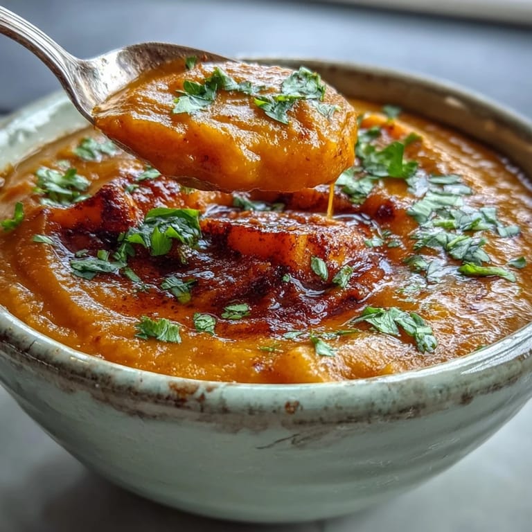 Hearty Sweet Potato and Black Bean Soup with vibrant vegetables, ready to serve with tortilla chips.