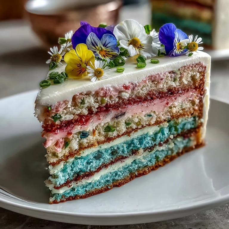 Elegant spring cake featuring gradient pastel frosting and a lush floral topper, perfect for festive celebrations and special occasions.