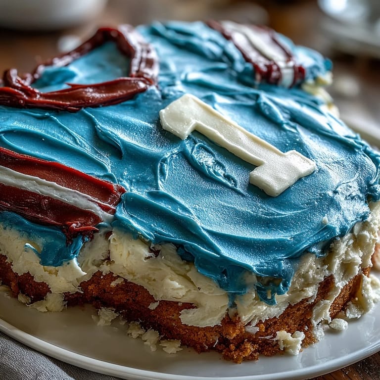 Handcrafted jersey cake decorated in vibrant school colors, featuring detailed stitching and a custom name and graduation year for a memorable celebration.
