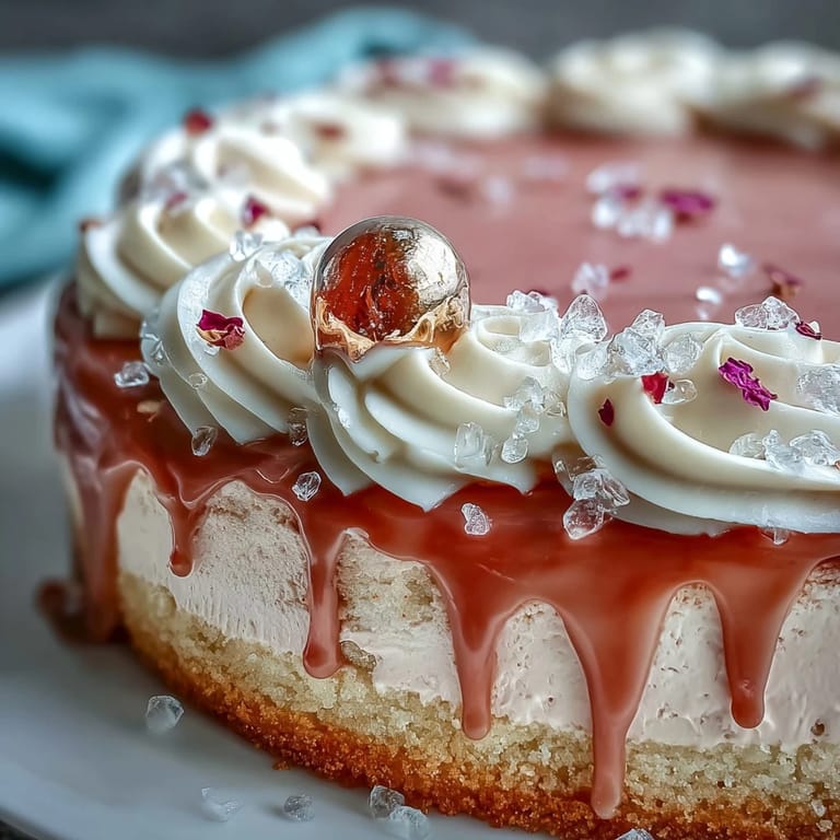 Beautiful Bridal Shower Rosé Velvet Cake, perfect for celebrations with a delicate glaze.